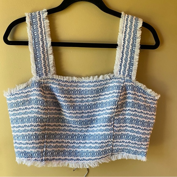 House of Harlow 1960 Tweed Top and Skort Set in Light Blue/Cream/Pink Size 12 - Picture 2 of 16